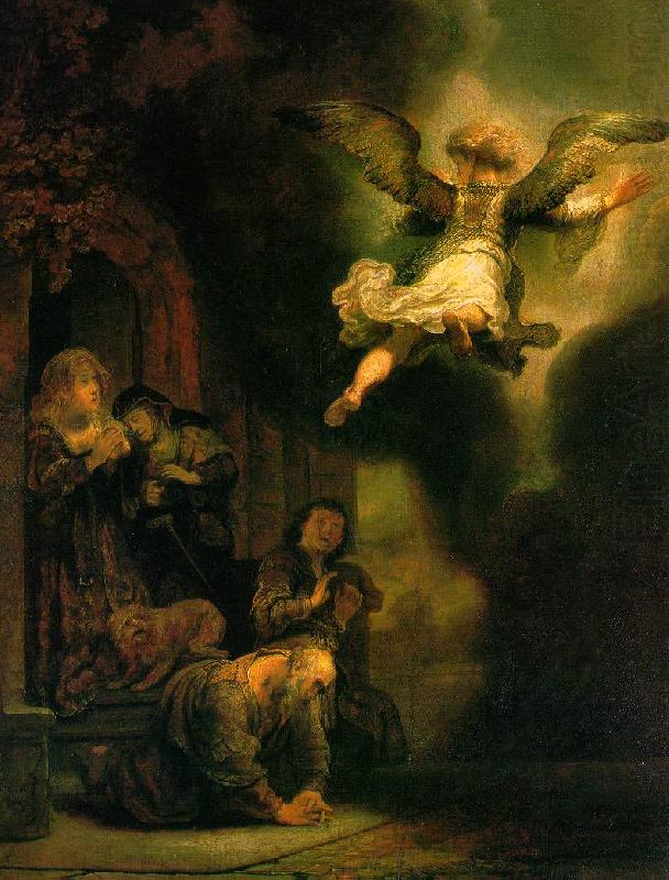 REMBRANDT Harmenszoon van Rijn The Archangel Leaving the Family of Tobias china oil painting image